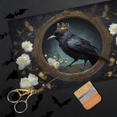 Rustieke  Gotische Crow Decoupage Tissuepapier