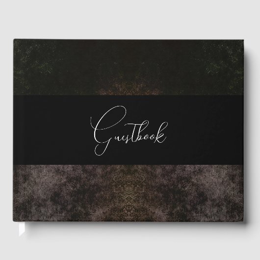 Rustieke Gotische Donkere Achtergrond Huwelijk Gastenboek (Voorkant)