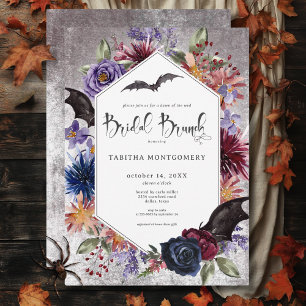 Rustieke Gotische Kleuren Halloween Bruids Brunch Kaart