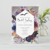 Rustieke Gotische Kleuren Halloween Bruids Luncheo Kaart (Staand voorkant)