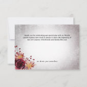 Rustieke Gotische Kleuren Halloween Bruiloft Bedankkaart (Achterkant)