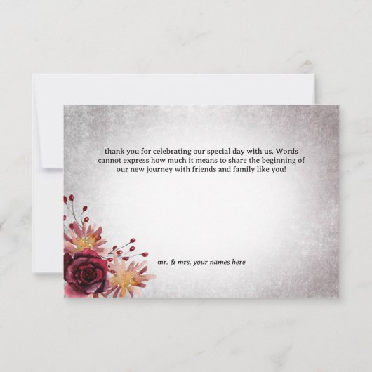 Rustieke Gotische Kleuren Halloween Bruiloft Bedankkaart (Achterkant)