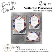 Rustieke Gotische Kleuren Halloween Bruiloft Diner All In One Uitnodiging