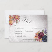 Rustieke Gotische Kleuren Halloween Bruiloft Diner RSVP Kaartje (Voorkant)