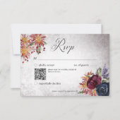 Rustieke Gotische Kleuren Halloween Bruiloft QR Co RSVP Kaartje (Voorkant)