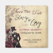 Rustieke Gotische Skeleton Wedding Magneet (Voorkant)