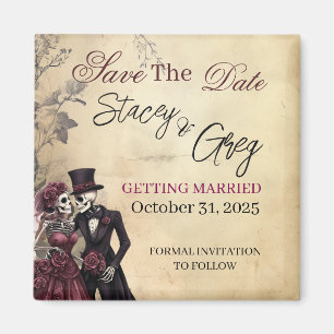 Rustieke Gotische Skeleton Wedding Magneet