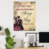 Rustieke Gotische Skeleton Wedding Poster (Thuiskantoor)