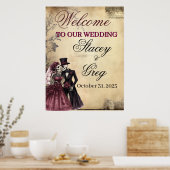 Rustieke Gotische Skeleton Wedding Poster (Keuken)