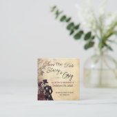 Rustieke Gotische Skeleton Wedding Vierkante Visitekaartje (Staand voorkant)