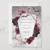 Rustieke Gotische Zwarte Bourgondische Halloween T Kaart (Voorkant)