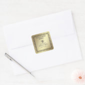  rustieke gouden bijenhoningpot vierkante sticker (Envelop)