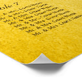 Rustieke Gouden Bloemen 9 Tafel Zitkaarten Poster (Hoek)