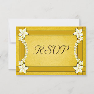Rustieke Gouden Bloemen Bruiloft RSVP Reactie Kaar Kaartje