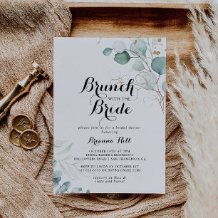 Rustieke Gouden Bloemen Brunch met de Bruiddouche Kaart