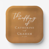 Rustieke gouden Boheemse bruiloft Papieren Bordje (Voorkant)
