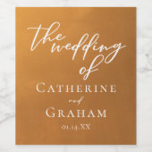 Rustieke gouden bruiloft gepersonaliseerde boho wijn etiket (Enkel label)