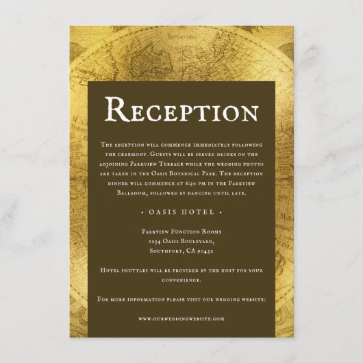 Rustieke gouden bruiloft informatiekaartje (Voorkant)