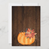 Rustieke gouden chique bloemenhouten lichten herfs kaart (Achterkant)