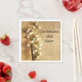 rustieke gouden en witte lelie servet (Insitu)