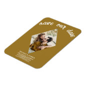 Rustieke Gouden Foto Bruiloft Save the Date Magneet (Linkerzijde)