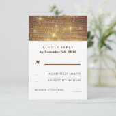 Rustieke Gouden Glitter Confetti Wedding RSVP Kaar (Staand voorkant)