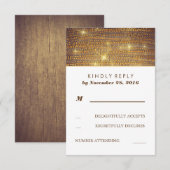 Rustieke Gouden Glitter Confetti Wedding RSVP Kaar Kaartje (Voorkant / Achterkant)
