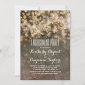 Rustieke Gouden Glitter Lichtjes Houten Verlovings (Voorkant)