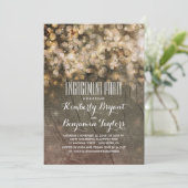 Rustieke Gouden Glitter Lichtjes Houten Verlovings (Staand voorkant)