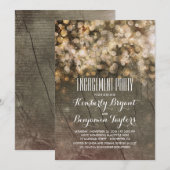 Rustieke Gouden Glitter Lichtjes Houten Verlovings (Voorkant / Achterkant)