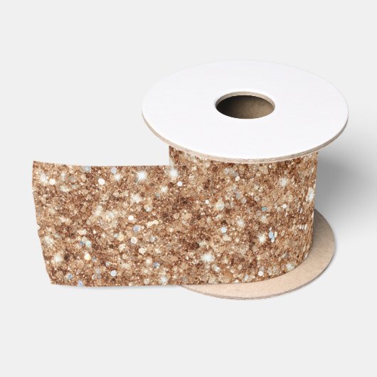 Rustieke Gouden Glitter Verjaardag Satijnen Lint (Spoel)