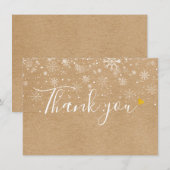 Rustieke Gouden Hart Script Kerst Dankkaart Bedankkaart (Voorkant / Achterkant)