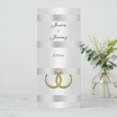 Rustieke Gouden Hoefijzers Silver Wht Menu Kaarten (Staand voorkant)