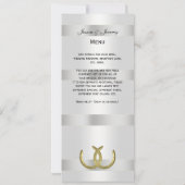 Rustieke Gouden Hoefijzers Silver Wht Menu Kaarten (Achterkant)
