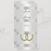 Rustieke Gouden Hoefijzers Silver Wht Menu Kaarten (Voorkant / Achterkant)