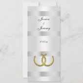 Rustieke Gouden Hoefijzers Silver Wht Menu Kaarten (Voorkant)