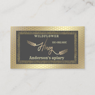 rustieke gouden kalligrafie honingtak visitekaartje