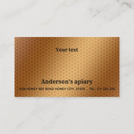rustieke gouden kalligrafie honingtak visitekaartje (Achterkant)