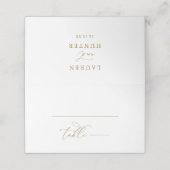 Rustieke Gouden Kalligrafie Trouwtafel Nummer Plaatskaartje (Buitenkant ongevouwen)