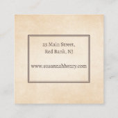 Rustieke Gouden Kraft Handgemaakte Sieraden Vierkante Visitekaartje (Achterkant)