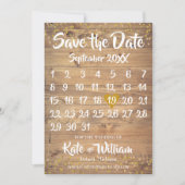 Rustieke Gouden Liefdes Hart Kalender Bewaar de Da Save The Date (Voorkant)