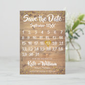 Rustieke Gouden Liefdes Hart Kalender Bewaar de Da Save The Date (Staand voorkant)