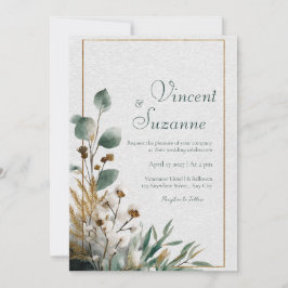 Rustieke Gouden Lijst Eucalyptus Orchidee Botanisc Kaart