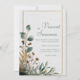 Rustieke Gouden Lijst Eucalyptus Orchidee Botanisc Kaart