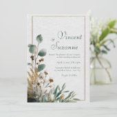 Rustieke Gouden Lijst Eucalyptus Orchidee Botanisc Kaart (Staand voorkant)