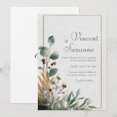 Rustieke Gouden Lijst Eucalyptus Orchidee Botanisc Kaart (Voorkant / Achterkant)