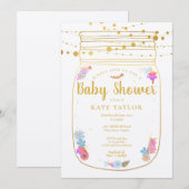 Rustieke gouden metslingerlampjes in een glazen po kaart (Voorkant / Achterkant)