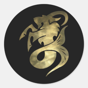 Rustieke Gouden Steenbok Geit Ronde Sticker