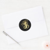 Rustieke Gouden Steenbok Geit Ronde Sticker (Envelop)