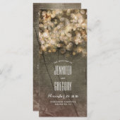 Rustieke Gouden Strijklichten Trouwprogramma's Programmakaart (Voorkant / Achterkant)